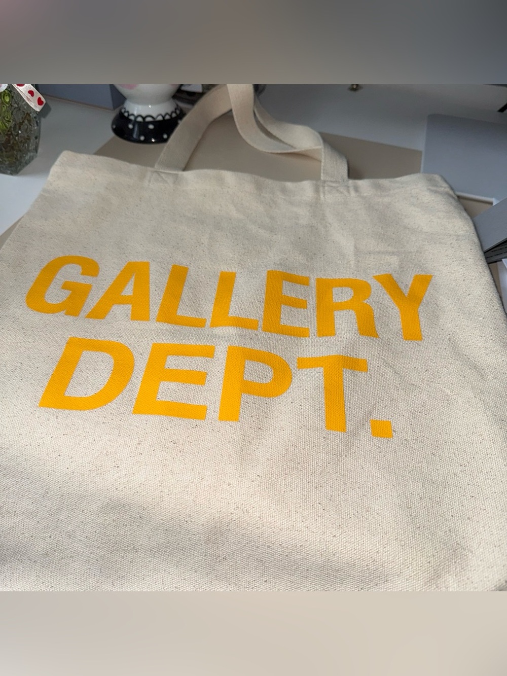 Gallery Dept Natural Canvas Tote with Yellow Logo